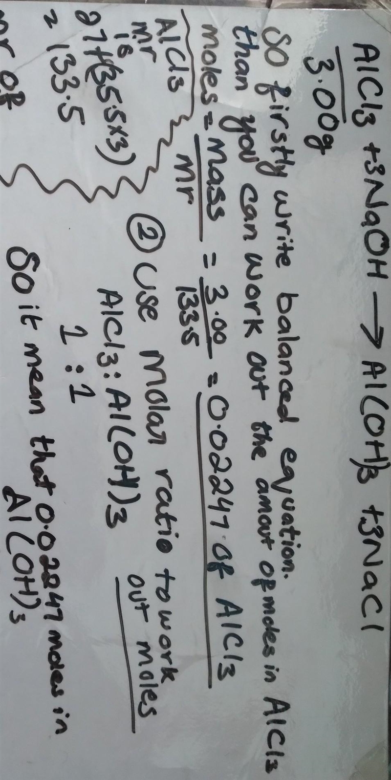 I JUST NEED A REAL ANSWER PLEASE. How many grams of Al(OH)3 are produced from 3.00 g-example-1