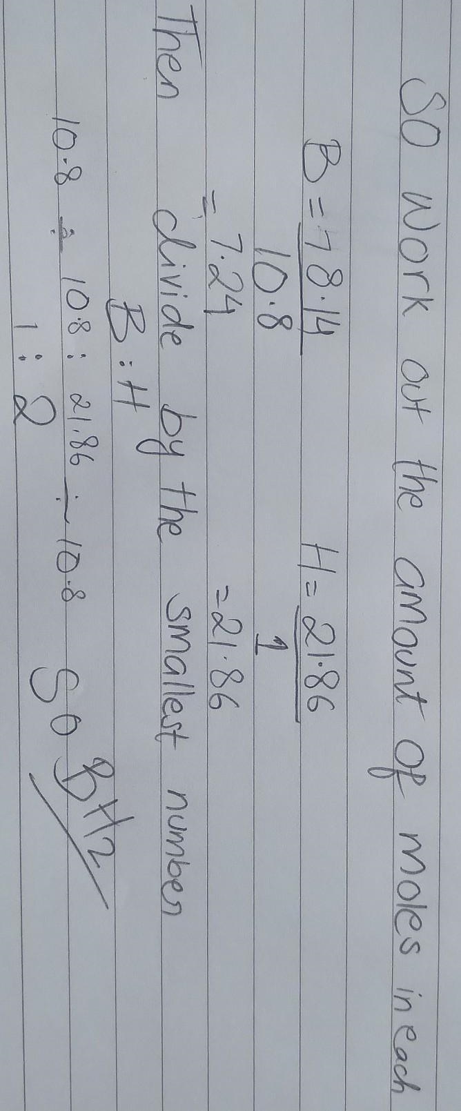 A compound being used in experimental medicine is 78.14% boron (B) and 21.86% hydrogen-example-1