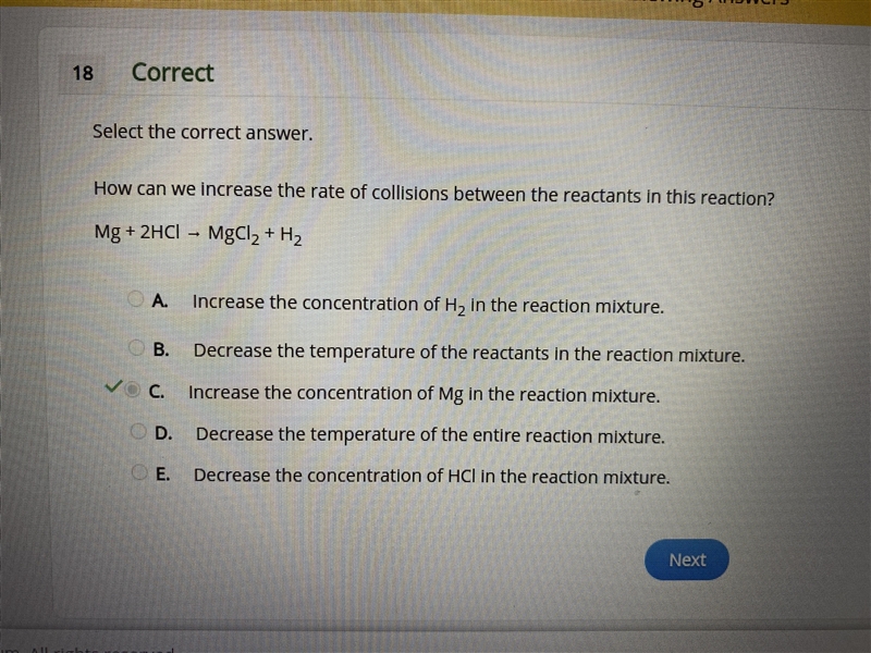 How can we increase the rate of collisions between the reactants in this reaction-example-1