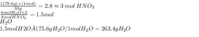 Help Please!!! HURRY!!!!! NO SPAM!!!!!!!!!! 3 Cu + 8HNO3 --> 3 Cu(NO3)2 + 2 NO-example-1