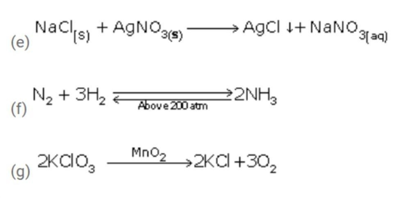 Give an example of a reaction where the following are involved: (a) Heat (b) Light-example-2