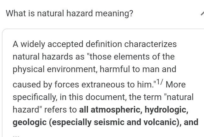 Define natural and artificial hazards? wrong and silly answer will be reported​-example-1