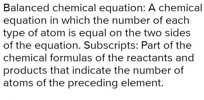 Is this statement true or false? A chemical reaction is balanced when the number of-example-1