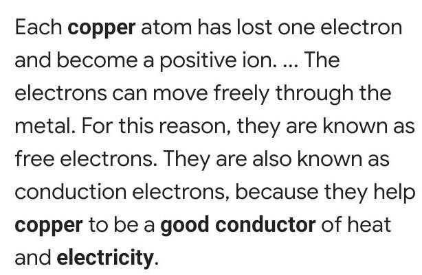 Why is copper a good electrcity conducter-example-1