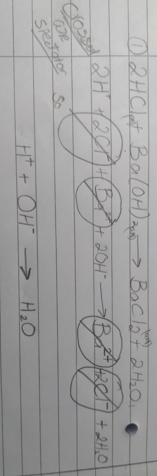 Write the complete and net ionic equations for the following reactions. If only the-example-2