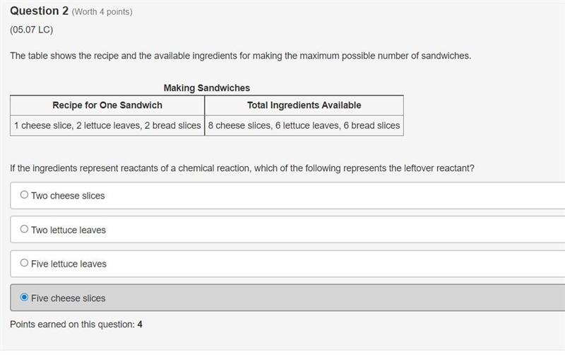 The table shows the recipe and the available ingredients for making the maximum possible-example-1