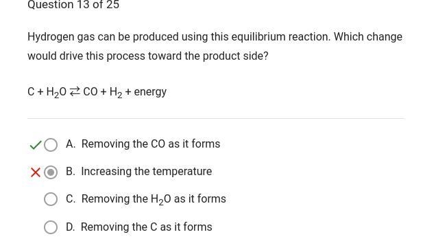 Hydrogen gas can be produced using this equilibrium reaction. Which change would drive-example-1