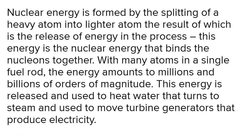 Describe the energy in nuclear fuel and the way in which it’s converted to electrical-example-1