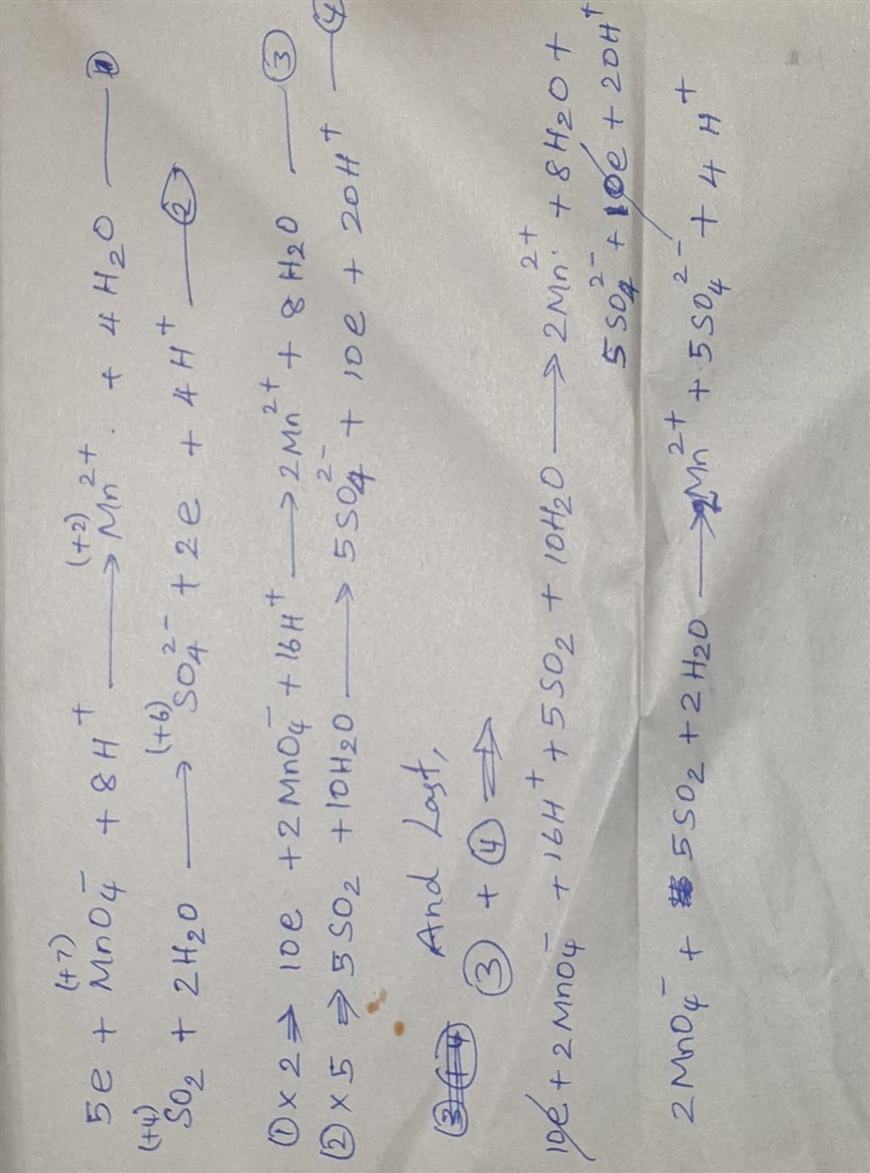 MnO4 - + SO2 = Mn2+ + SO42- balance the given redox reaction in acidic medium-example-1