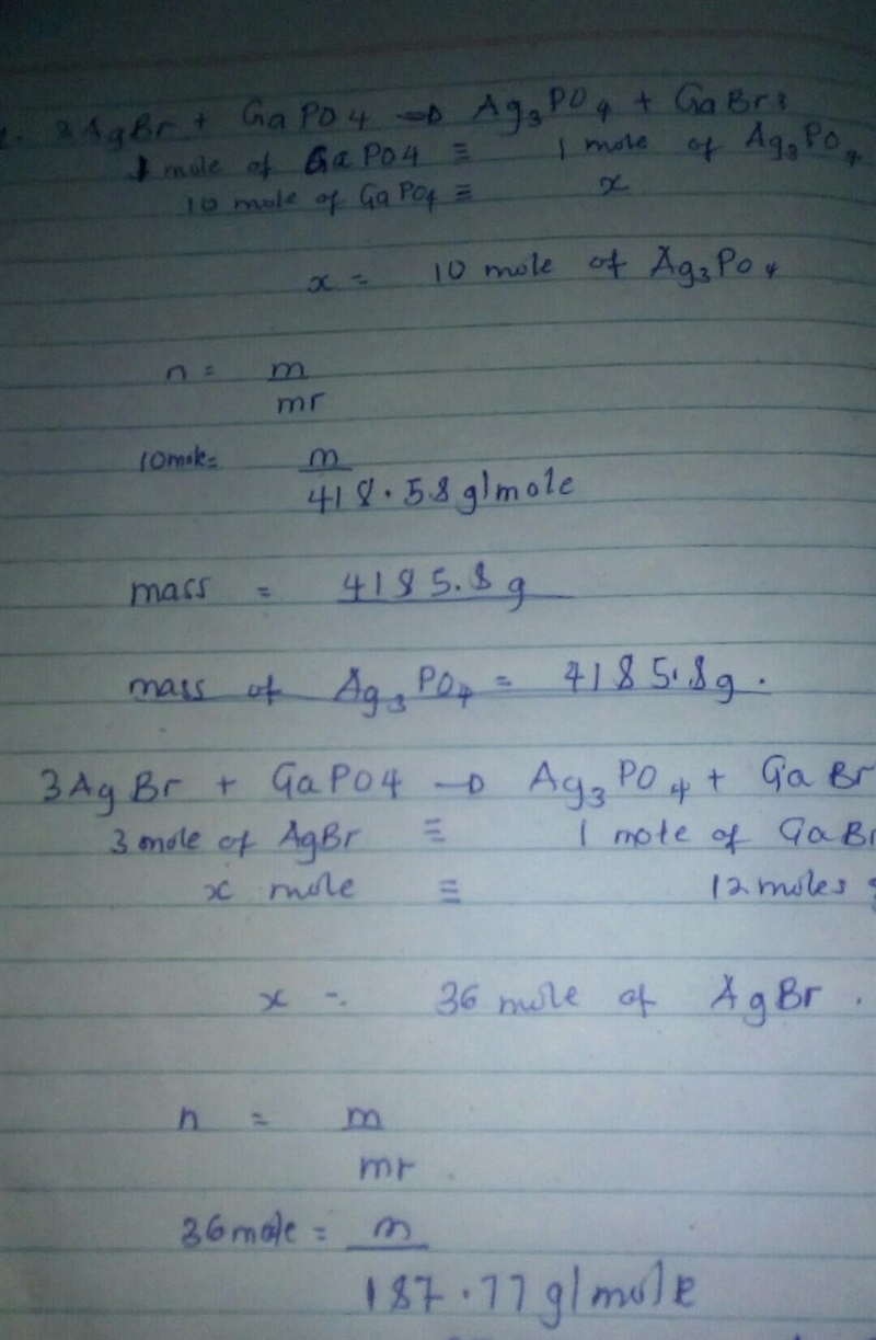 3AgBr + GaPO4 = Ag3PO4 + GaBr3 1. How many grams of Ag3PO4 are produced from the use-example-1