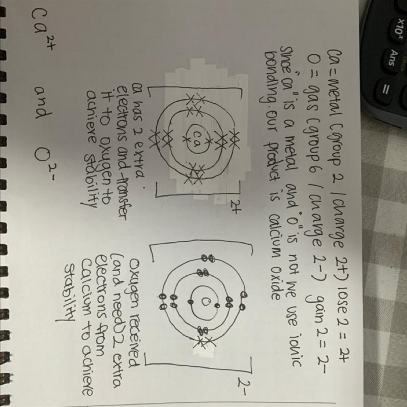 Describe how the calcium atom and the oxygen atom forms calcium oxide You should give-example-1