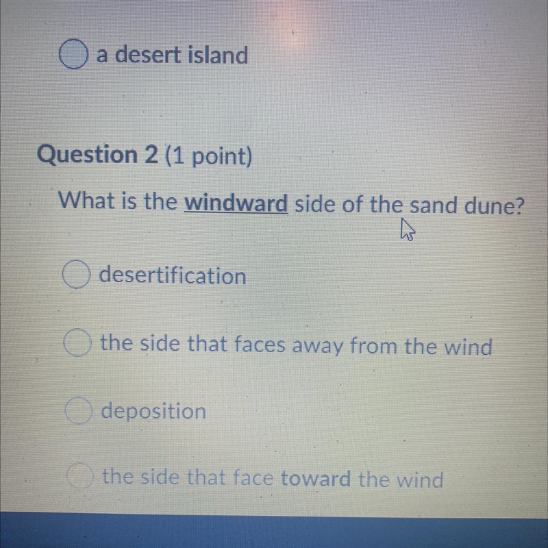 What is the windward side of the sand dune-example-1