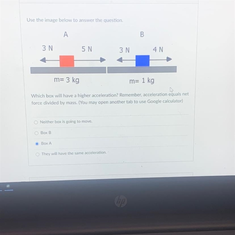 Science question. Can you also tell me what weight has to do with the acceleration-example-1