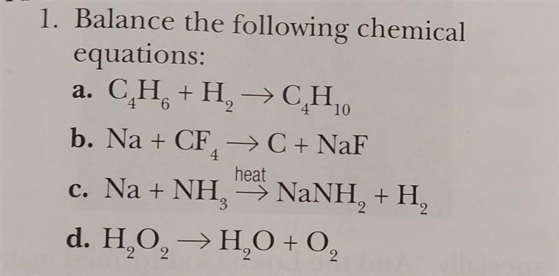 Balance the following chemical equation.​-example-1