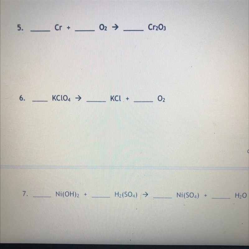 Need help balancing equations please.-example-1