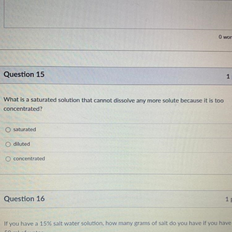 What is a saturated solution that cannot dissolve any more solute because it is too-example-1