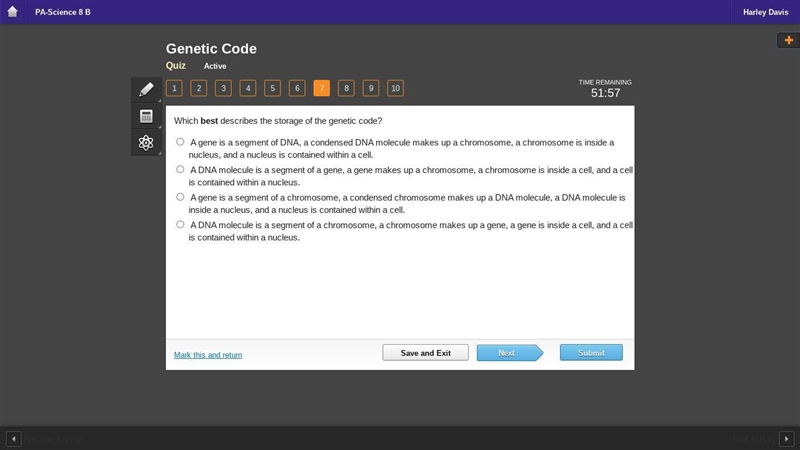 Which best describes the storage of the genetic code?-example-1