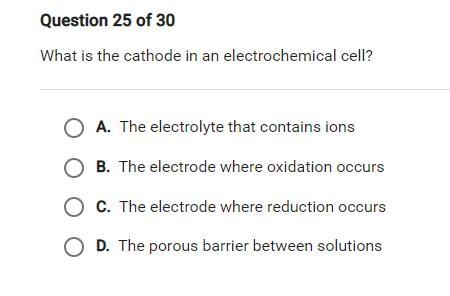 What is the cathode in an electrochemical cell?-example-1