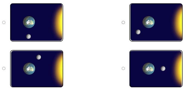 Which picture accurately depicts the position of the earth, moon, and sun during a-example-1