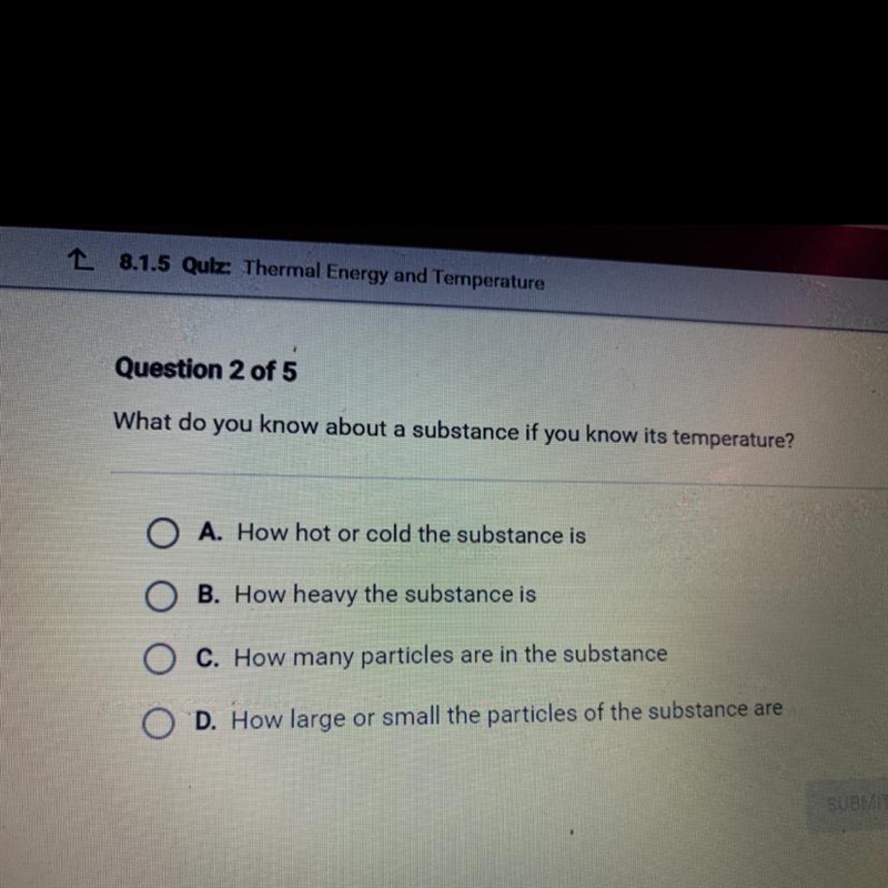 What do you know about a substance if you know it’s temperature?-example-1