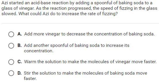 Azi started an acid-base reaction by adding a spoonful of baking soda to a glass of-example-1