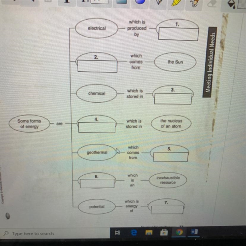 The choices are position, magma, power plants, nuclear, light, food and fuel, and-example-1