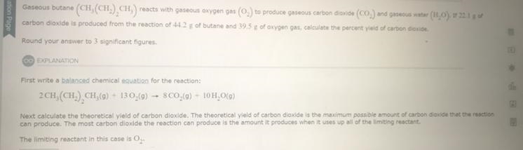 How did they get the limiting reactant as O2???-example-1