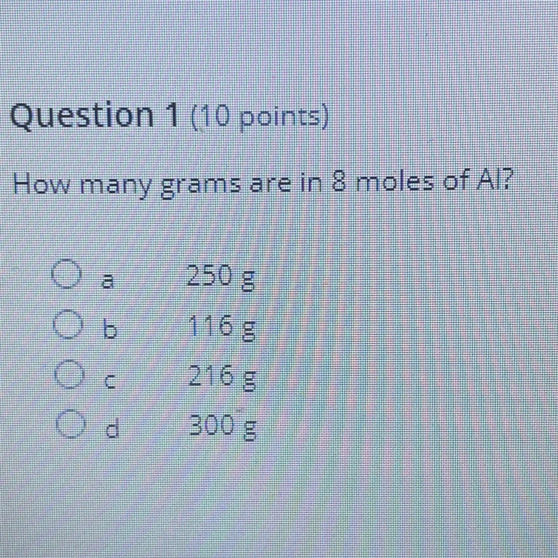 How many grams are in 8 moles of AI?-example-1