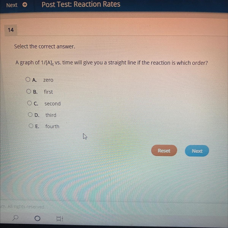 If the reaction is which order?-example-1