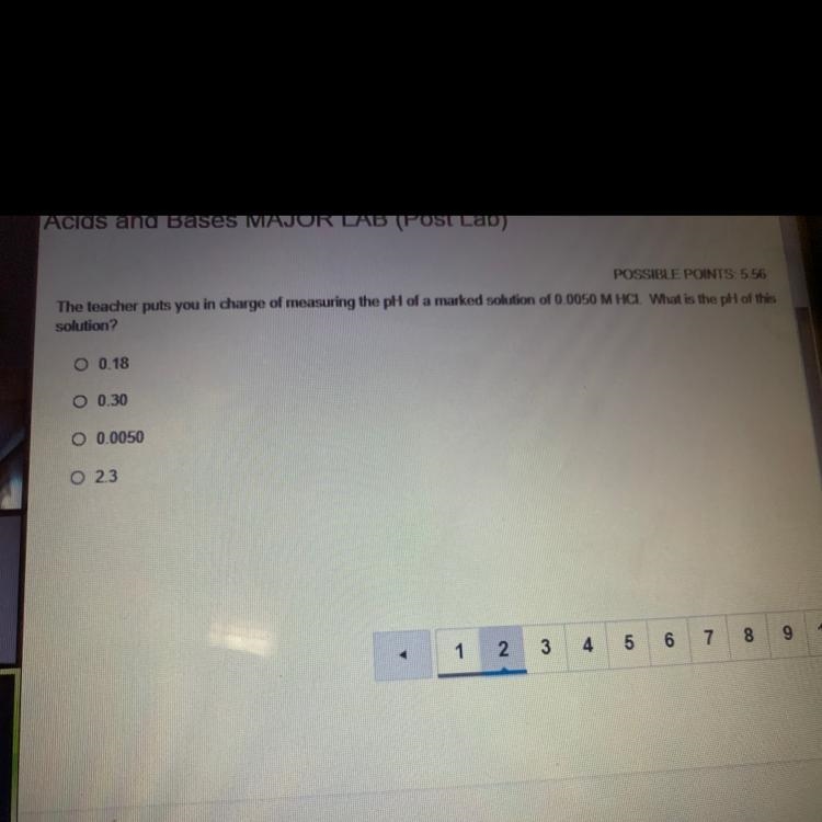 The teacher puts you in charge of measuring the pH of a marked solution of 0.0050 M-example-1