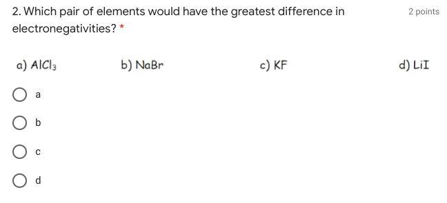 2. Which pair of elements would have the greatest difference in electronegativities-example-1