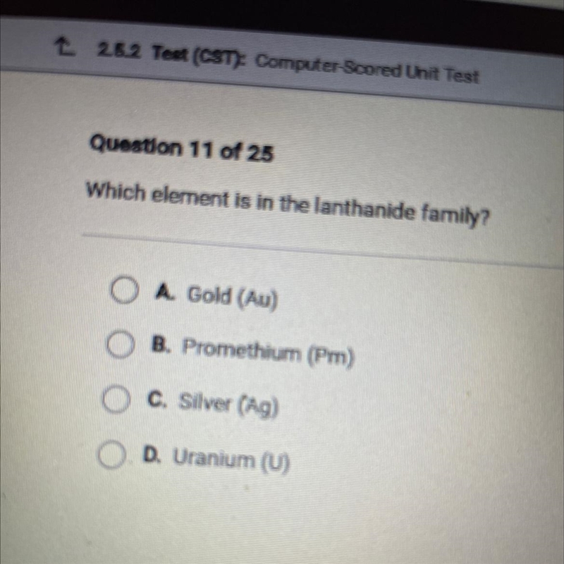 Which element is in the lanthanide family?-example-1