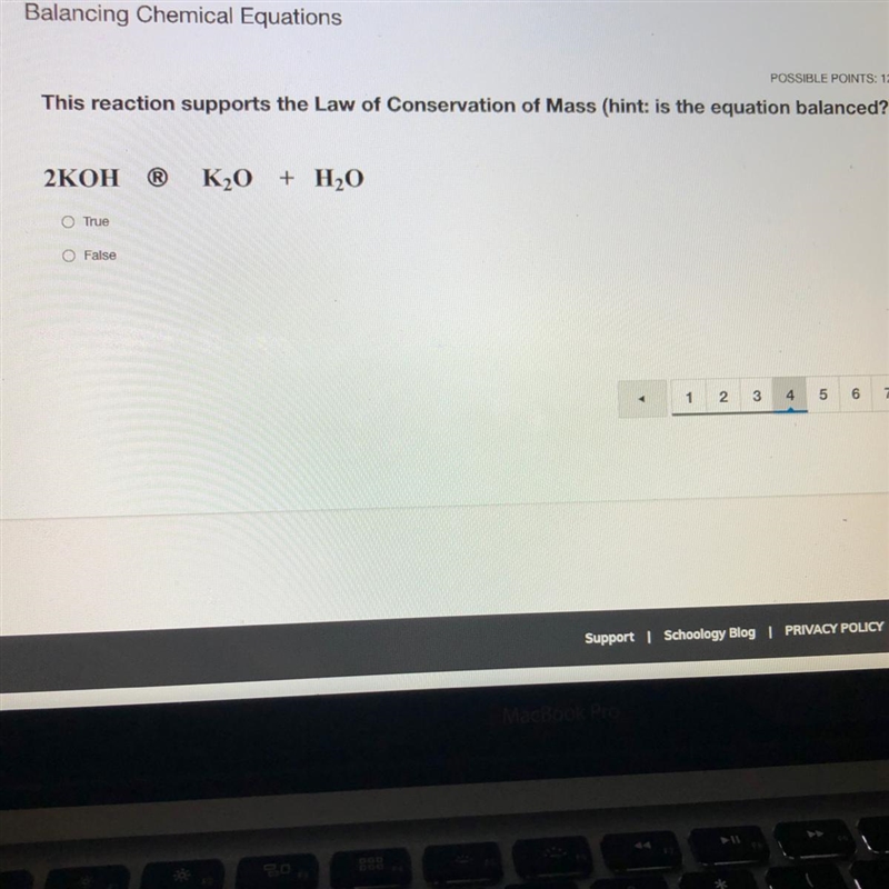 This reaction supports the Law of Conservation of Mass (hint: is the equation balanced-example-1