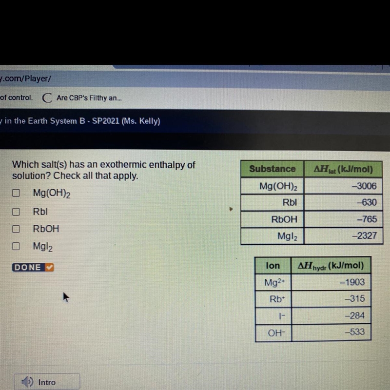 Which salt(s) has an exothermic enthalpy of solution? Check all that apply.-example-1