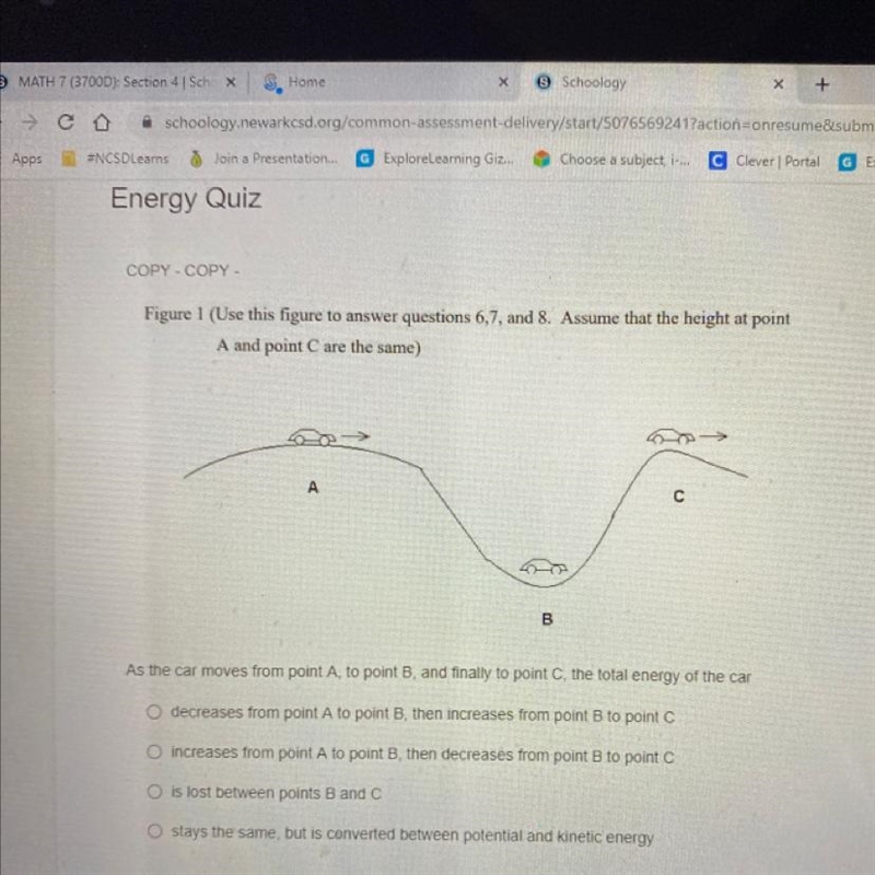 Figure 1 (Use this figure to answer questions 6,7, and 8. Assume that the height at-example-1