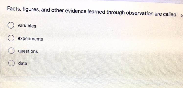 Facts, figures, and other evidence learned through observation are call-example-1