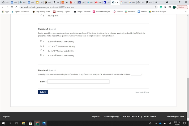 I really need help with this chemistry assignment multiple choice-example-1