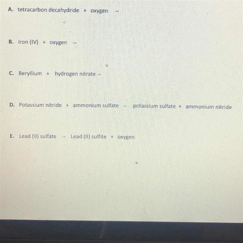 HELP ASAP!!! can someone help be determine the formulas for reactants and products-example-1