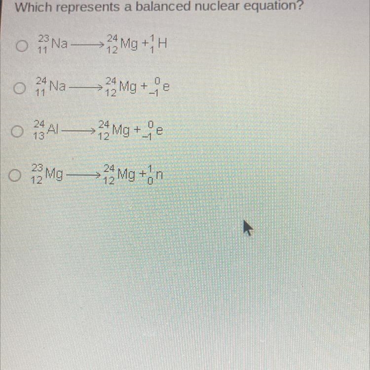 Which represents a balanced nuclear equation?-example-1