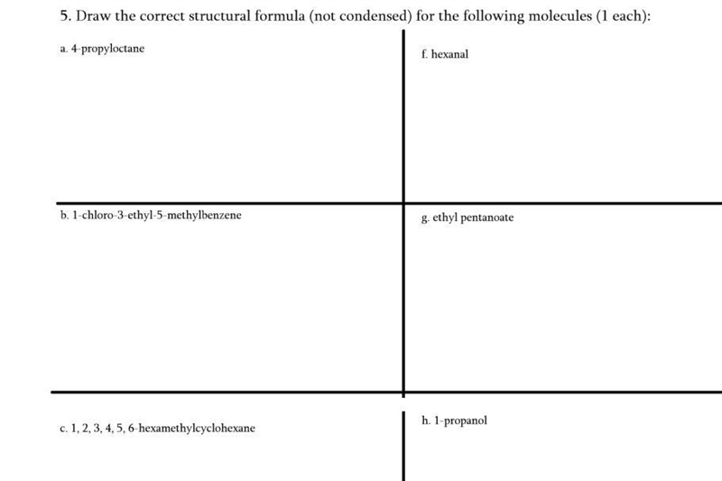 100 PIONTSSSS PLZ HELP Draw the correct structural formula for the following molecules-example-1