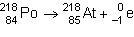 Polonium-218 undergoes beta decay, converting a neutron into a proton. Then the daughter-example-1