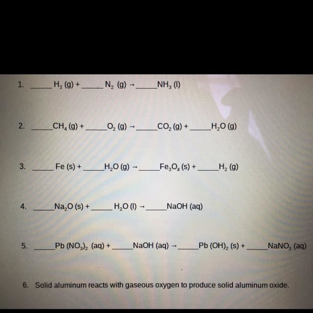 Solving and balancing chemical equations-example-1