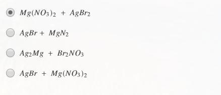 Silver nitrate is reacted with magnesium bromide and two products are formed. (Ignore-example-1