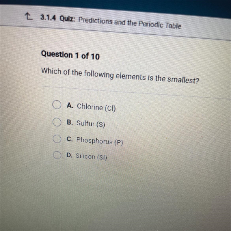 Which of the following elements is the smallest?-example-1