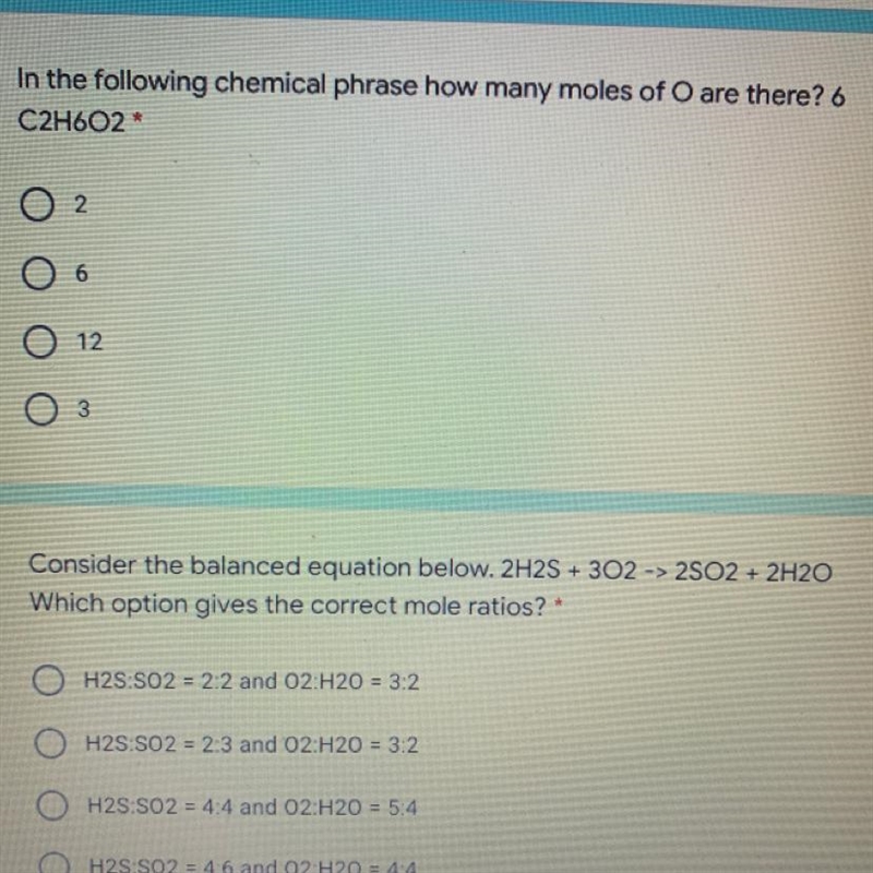 Hurry please need fast In the following chemical phrase how many moles of O are there-example-1