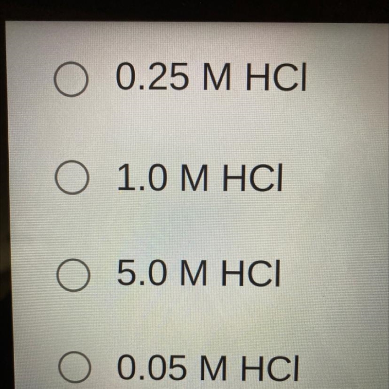 If 100 ml of a 0.5 M HCI Solution is diluted with water to 1000ml, what is the new-example-1