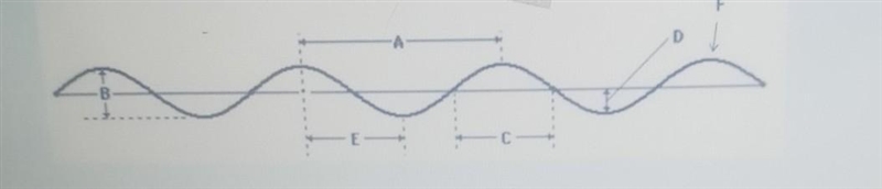 The amplitude of the wave in image above is represented by the letter? A B C D E F-example-1