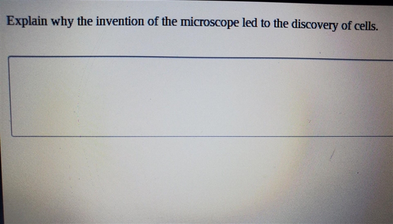 Explain why the invention of the microscope led to the discovery of cells. ​-example-1