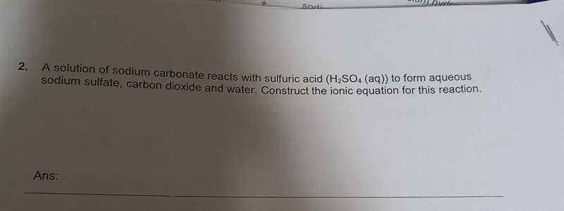 Hii pls helpnme to write out the ionic equation ​-example-1