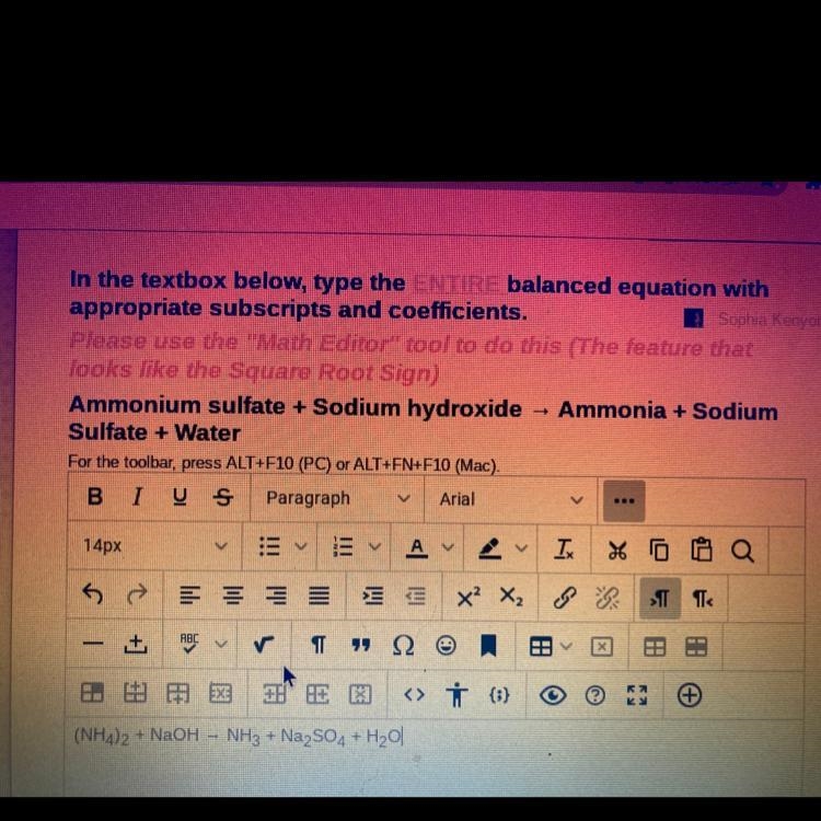 (NH4)2 + NaOH -> NH3 + Na2SO4 + H2O how to make this balanced-example-1